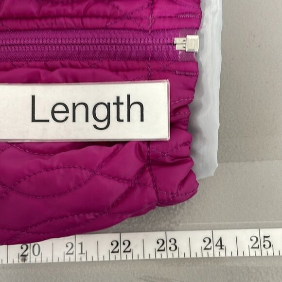 Lands' End Puffer Jacket Full Zip Hot Pink Pockets Size Medium M - Picture 16 of 16
